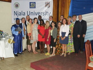  Dean of the School of Agriculture, Njala Univeristy, Sierra Leone, meets with representatives of the Global Health Initiative, SAWBO, ACES, IPS, YMCA, February 2014