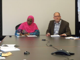 Dr. Maimouna Barro and Dr. Peter Qualla (Boston University) Presenting at a Panel: Surviving Title VI Budget Cuts.
